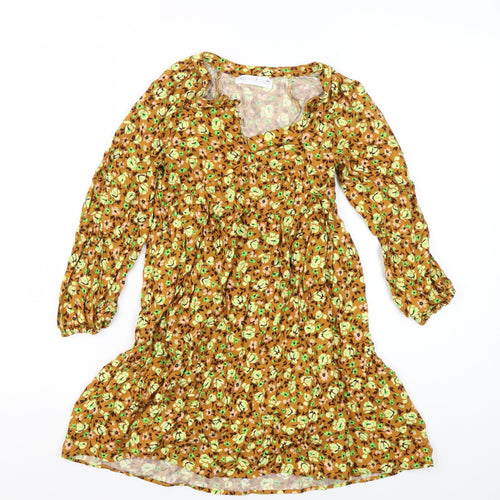 Zara Girls Multicoloured Floral Dress, Age 9, Long Sleeve