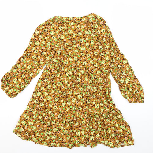 Zara Girls Multicoloured Floral Dress, Age 9, Long Sleeve