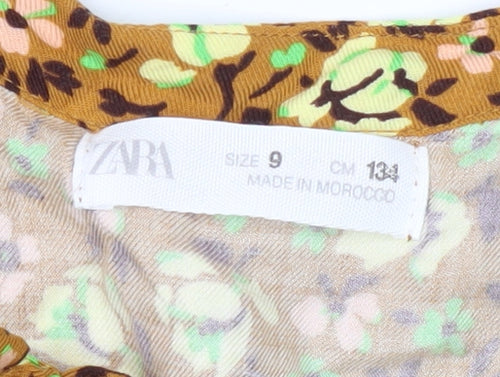Zara Girls Multicoloured Floral Dress, Age 9, Long Sleeve