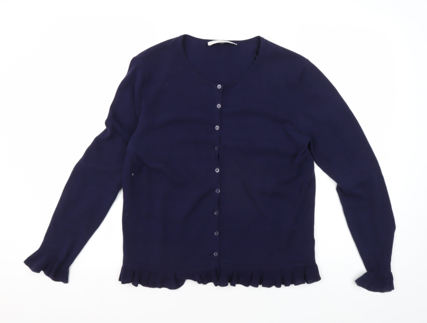 John Lewis Women's Blue Knit Blouse - Long Sleeve, Size L