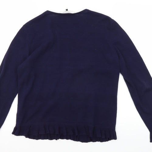 John Lewis Women's Blue Knit Blouse - Long Sleeve, Size L