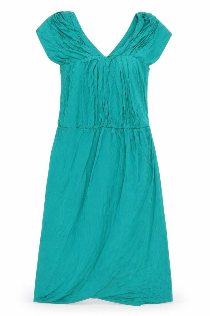 Front view of Marks & Spencer Green A-Line Dress, size 12