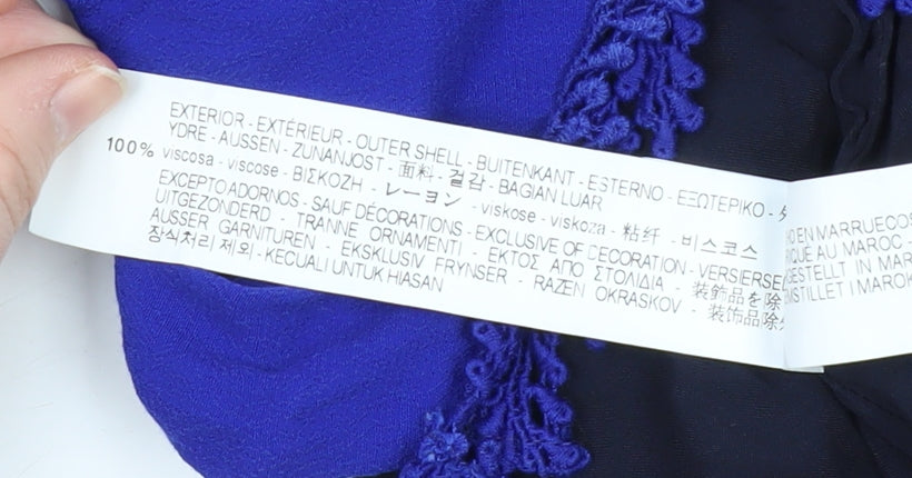 Zara Women's Blue Sleeveless Jumpsuit Size 6