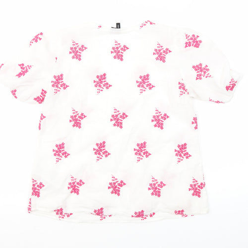 Vero Moda Women's White Floral Blouse S