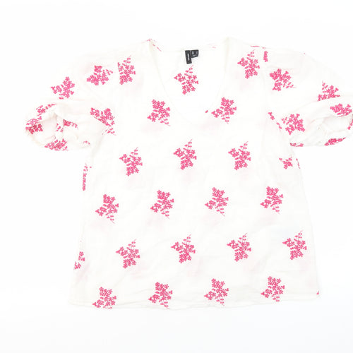 Vero Moda Women's White Floral Blouse S