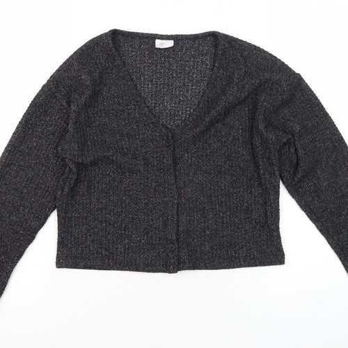 Zara Teens Black V-Neck Cardigan Long Sleeve