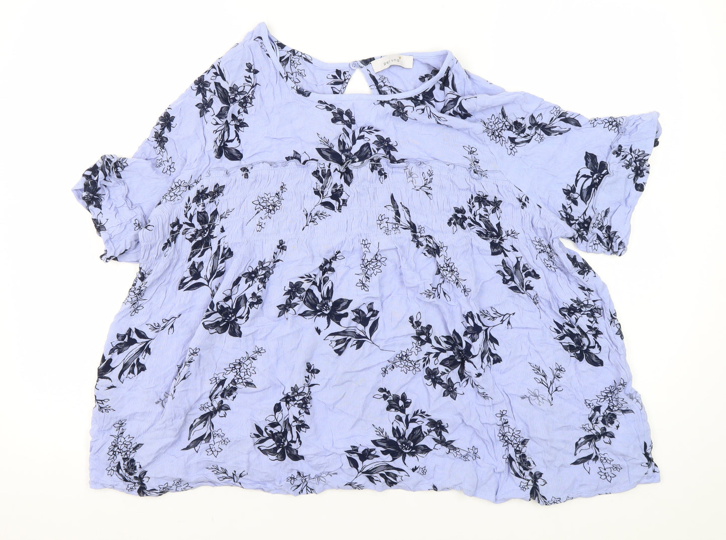 Marks and Spencer Women's Blue Floral Tunic Blouse Size 16