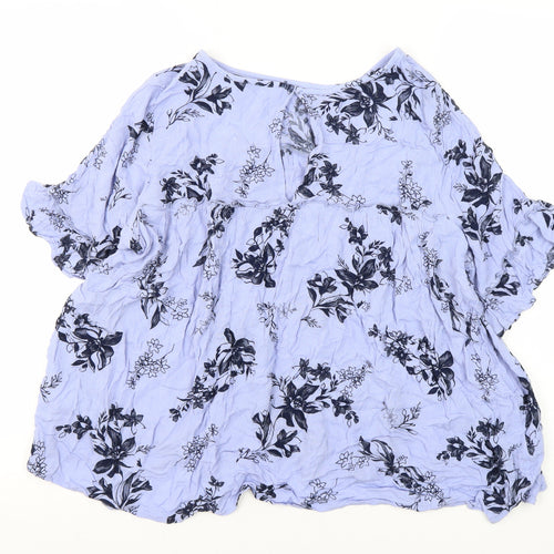 Marks and Spencer Women's Blue Floral Tunic Blouse Size 16
