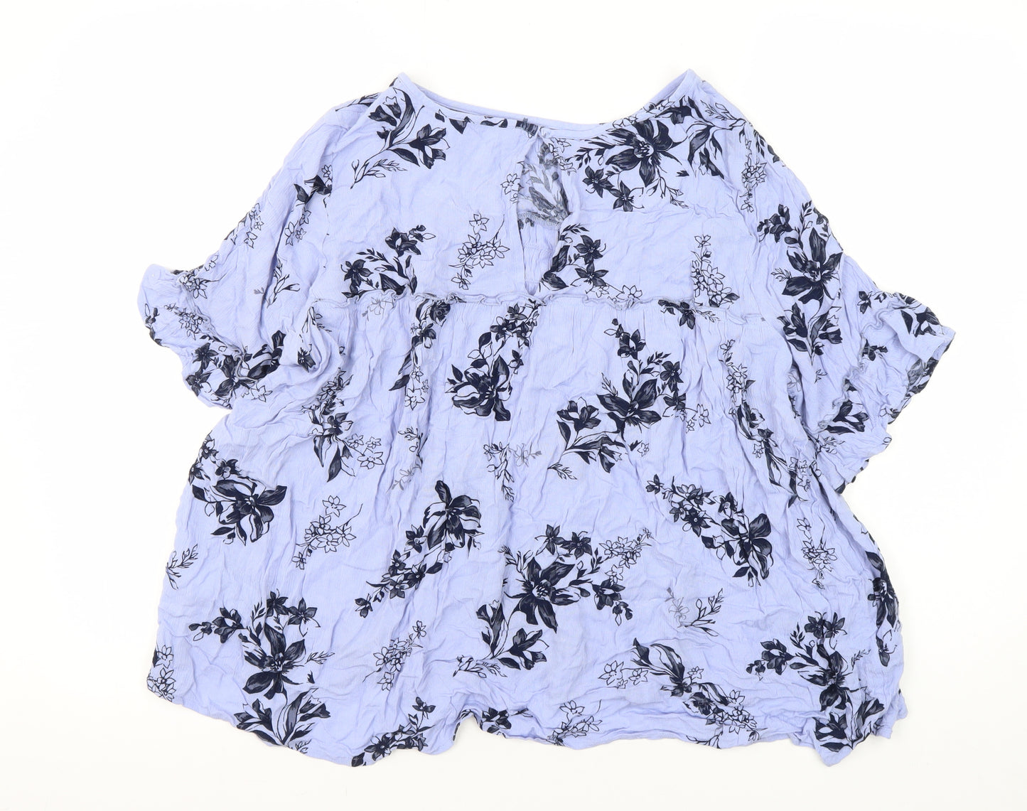 Marks and Spencer Women's Blue Floral Tunic Blouse Size 16