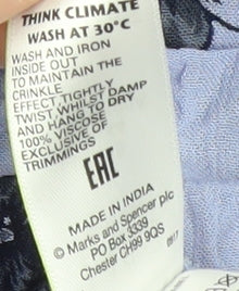 Marks and Spencer Women's Blue Floral Tunic Blouse Size 16