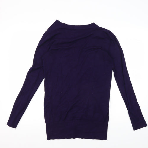Topshop Women's Purple Cardigan Size 8 V-Neck Knit