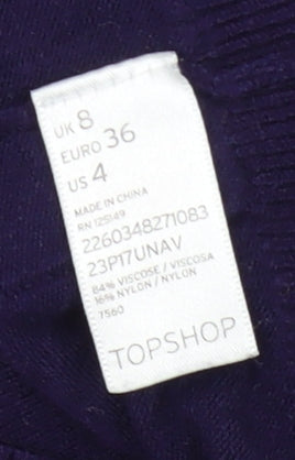 Topshop Women's Purple Cardigan Size 8 V-Neck Knit