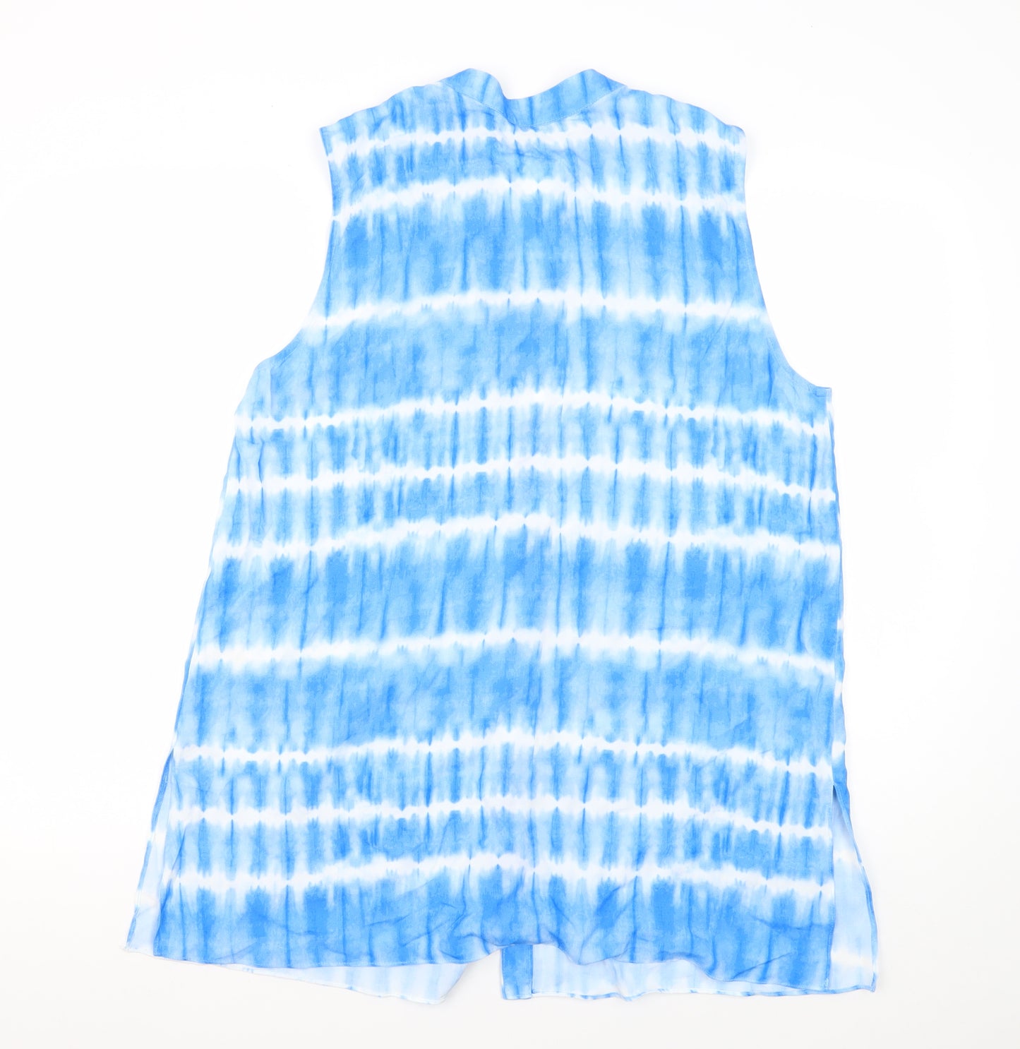 Roman Women's Blue Sleeveless V-Neck Blouse Size 16