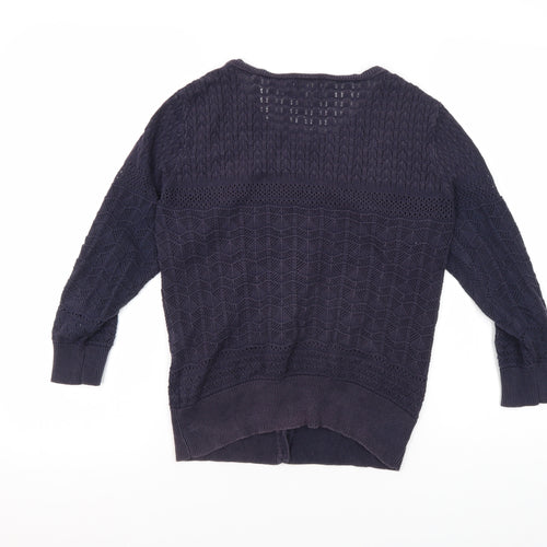 Monsoon Women's Blue Knit Cardigan Size M Button Detail
