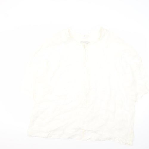CR Nature Women's White Linen Top Size 10