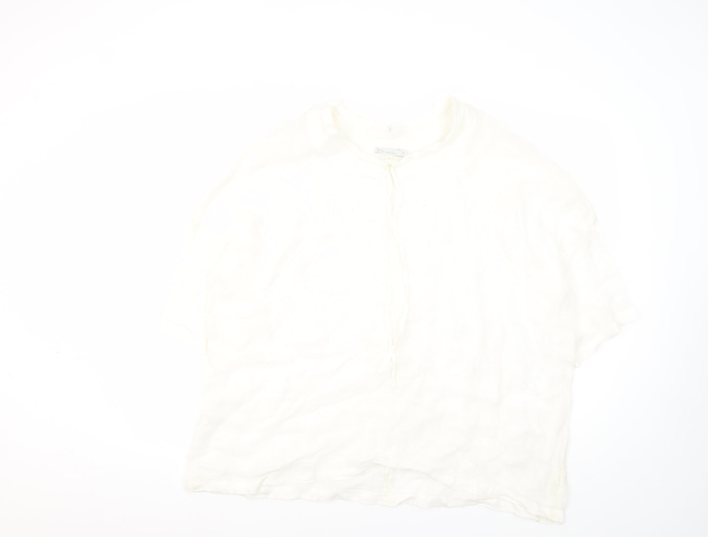 CR Nature Women's White Linen Top Size 10