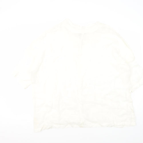 CR Nature Women's White Linen Top Size 10