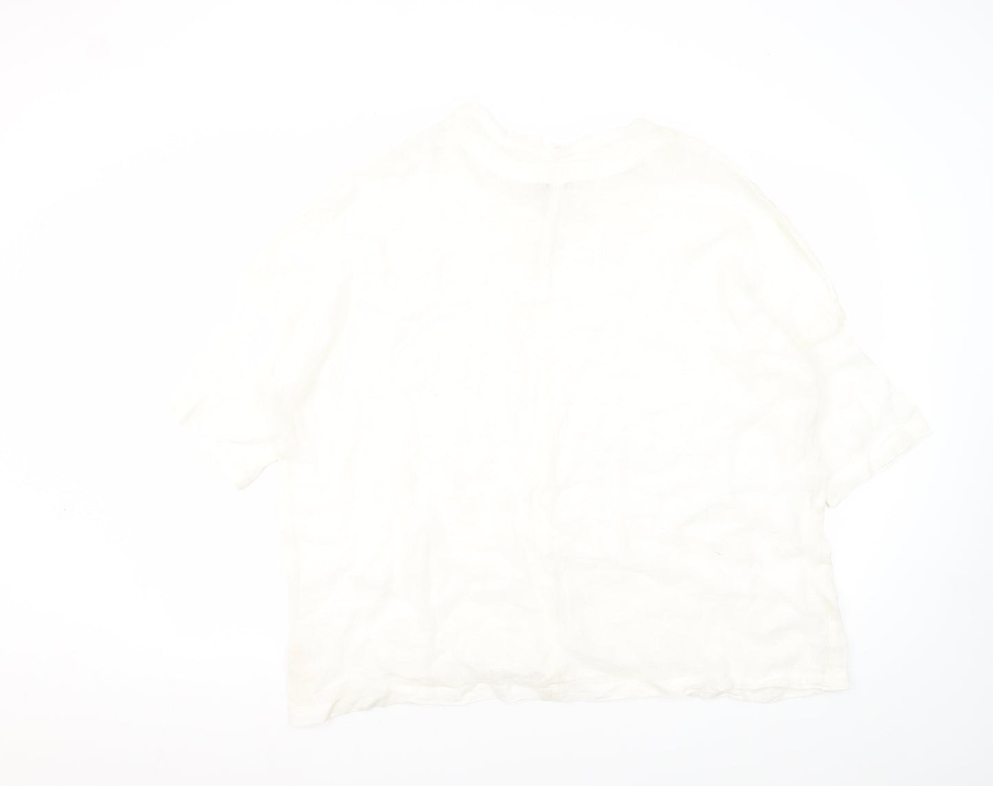CR Nature Women's White Linen Top Size 10