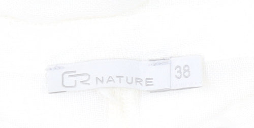 CR Nature Women's White Linen Top Size 10