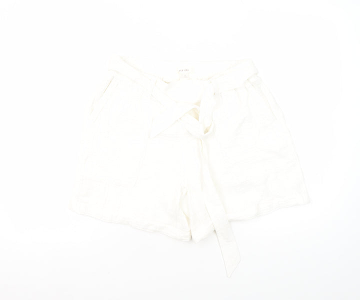 Marks and Spencer Women's White Paperbag Shorts Size 12
