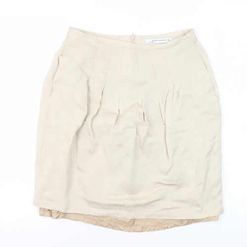 Zara Women's Beige Pencil Skirt, Size L, Business Casual
