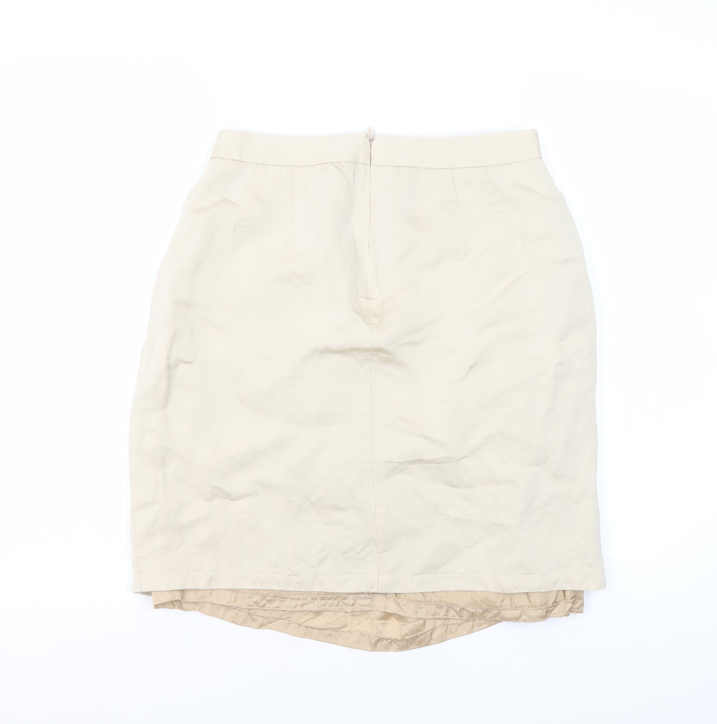 Zara Women's Beige Pencil Skirt, Size L, Business Casual