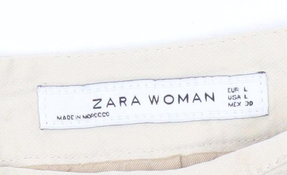 Zara Women's Beige Pencil Skirt, Size L, Business Casual