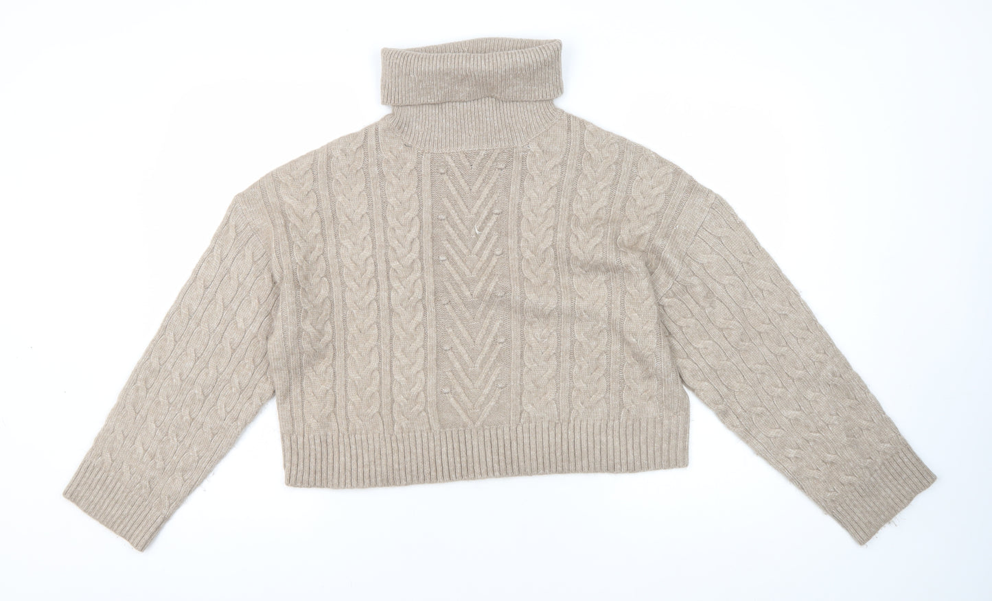 New Look Women's Beige Roll Neck Pullover Jumper Size L