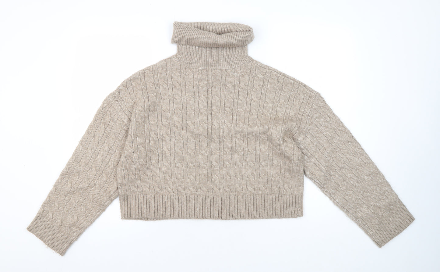 New Look Women's Beige Roll Neck Pullover Jumper Size L