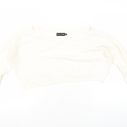 PrettyLittleThing Women's White Pullover Jumper S