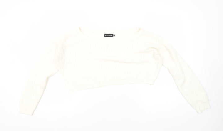 PrettyLittleThing Women's White Pullover Jumper S