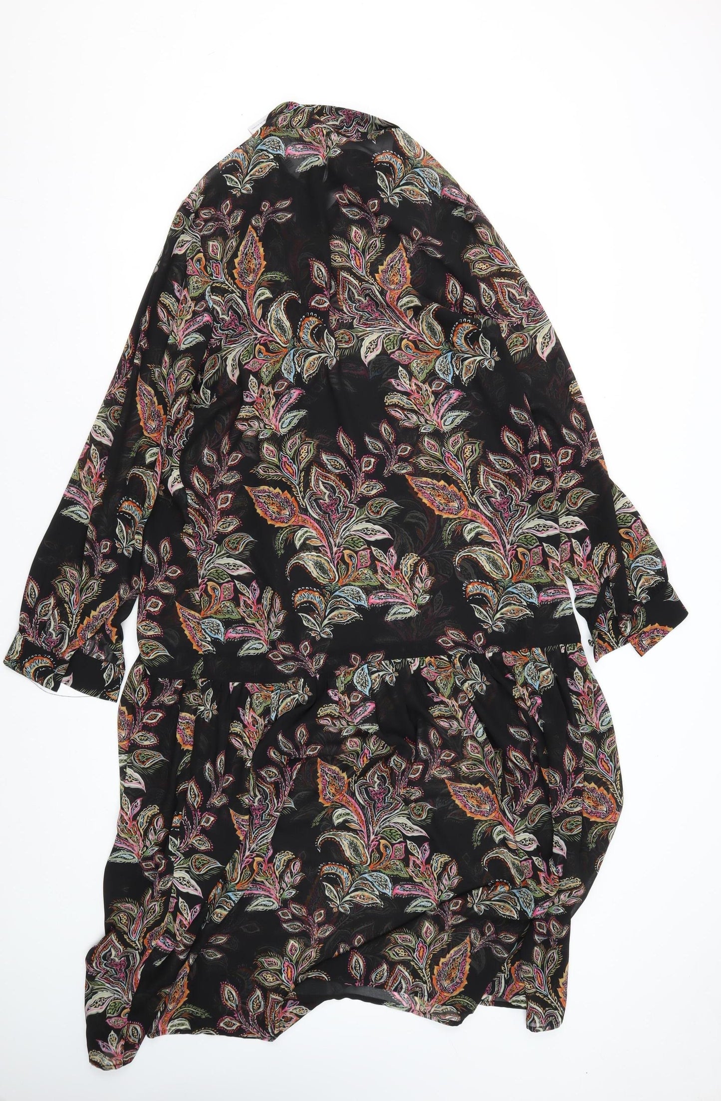 Warehouse Women's Black Paisley Dress Size 14