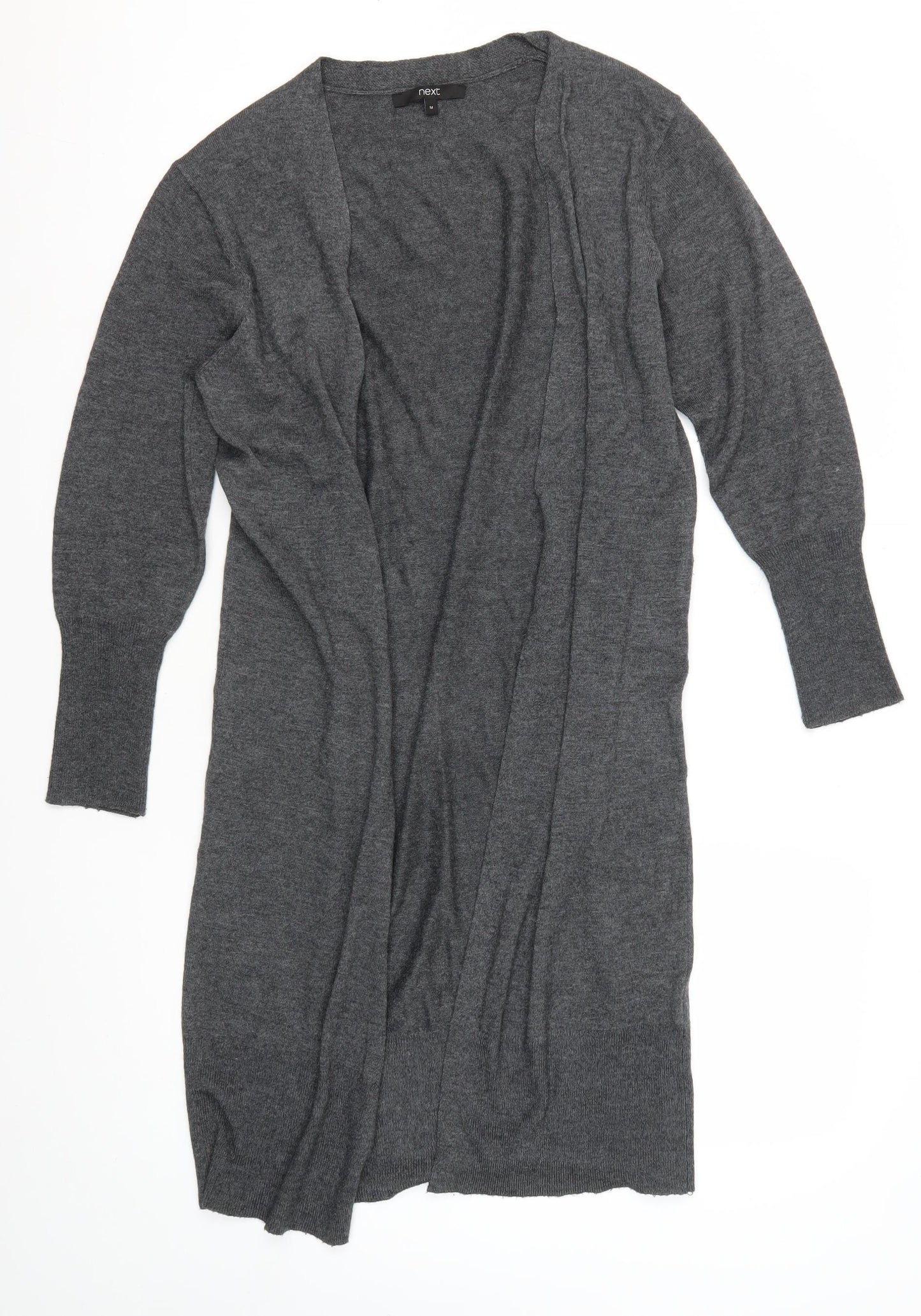 Next Women's Grey Cardigan Medium Knit Open Front