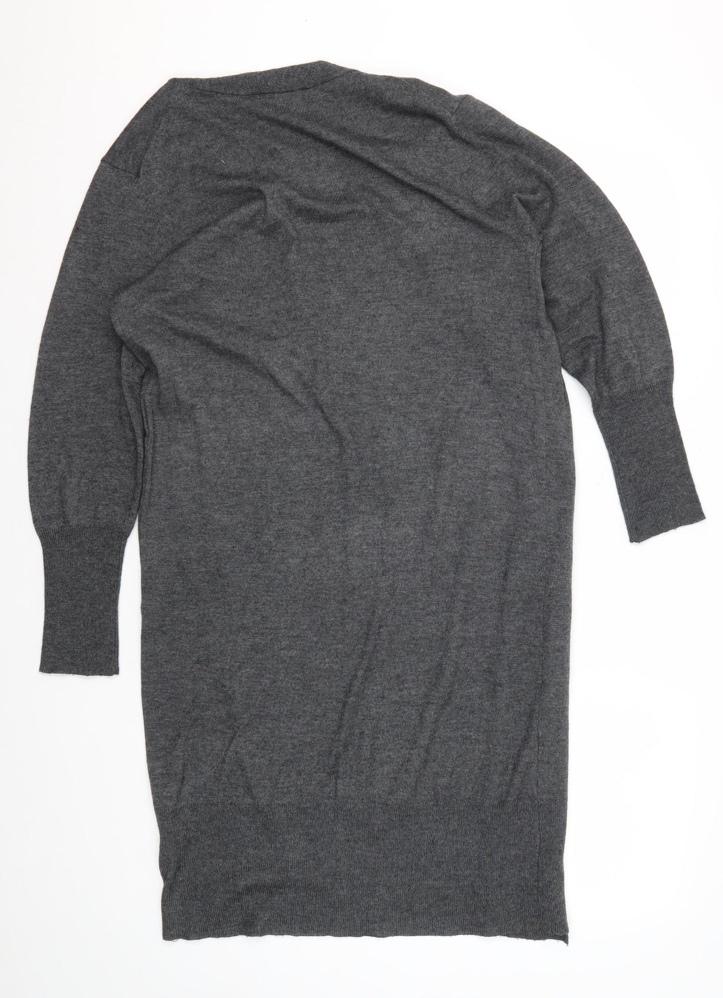 Next Women's Grey Cardigan Medium Knit Open Front