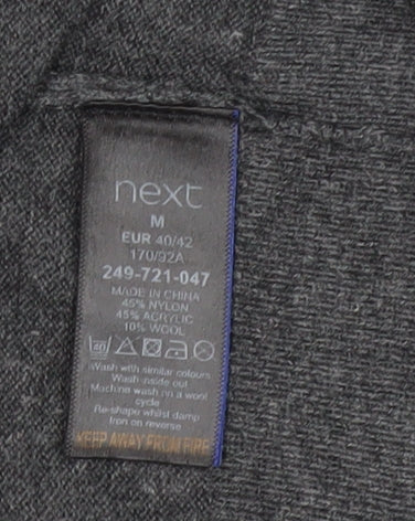 Next Women's Grey Cardigan Medium Knit Open Front