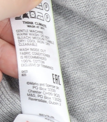 Marks and Spencer Women's Grey Cotton Cardigan Size 10