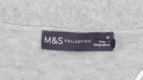 Marks and Spencer Women's Grey Cotton Cardigan Size 10