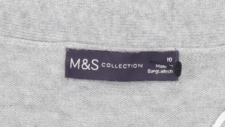 Marks and Spencer Women's Grey Cotton Cardigan Size 10