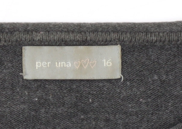 Marks and Spencer Women's Grey Cardigan Size 16