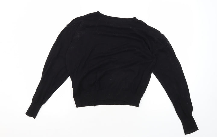Mango Black Pullover Women's M Crew Neck Jumper