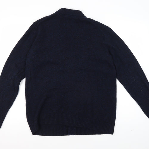 Marks and Spencer Men's M Blue Wool Cardigan Jumper