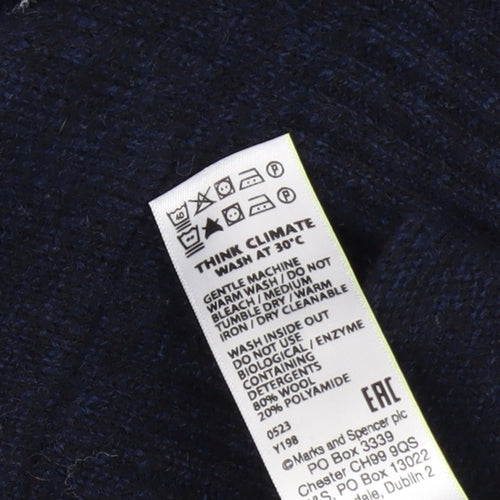 Marks and Spencer Men's M Blue Wool Cardigan Jumper