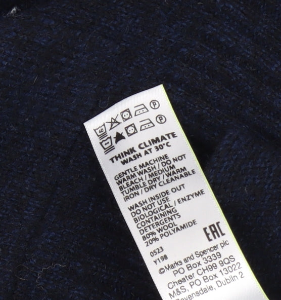 Marks and Spencer Men's M Blue Wool Cardigan Jumper