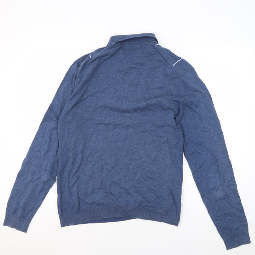 Marks and Spencer Men's Blue Striped Knit Shirt