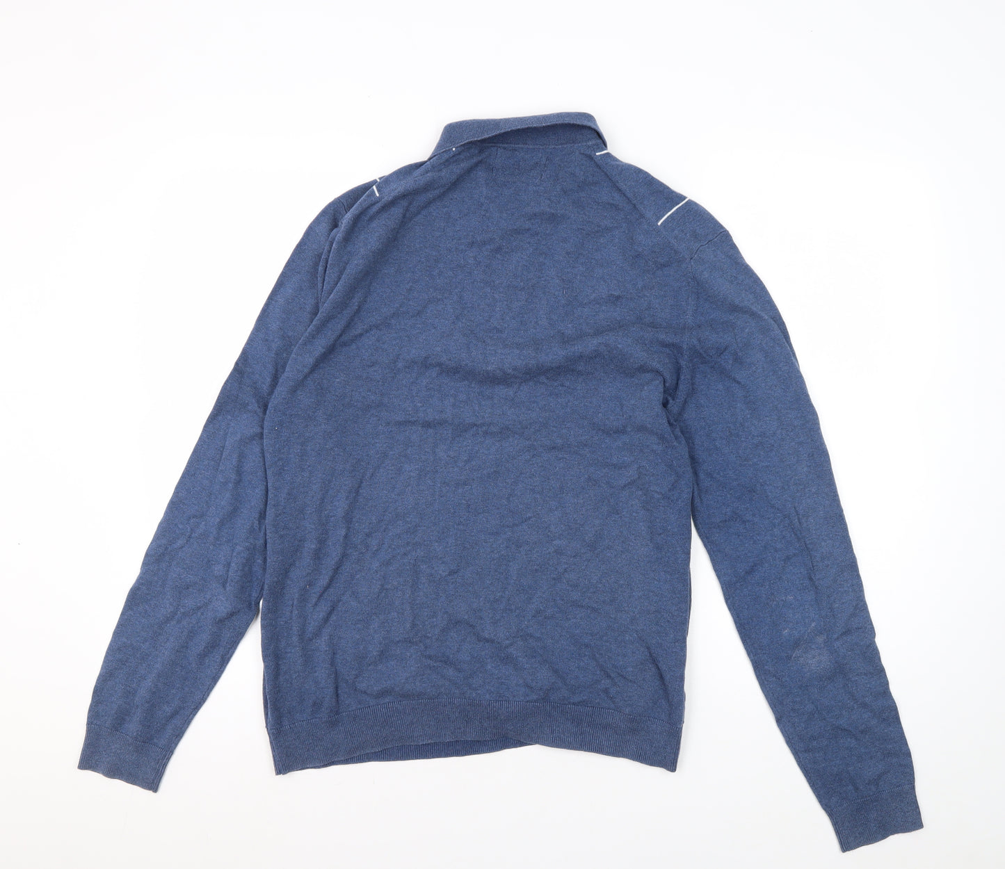 Marks and Spencer Men's Blue Striped Knit Shirt