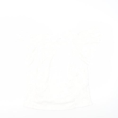 Zara Women's White Polka Dot Blouse, Size S