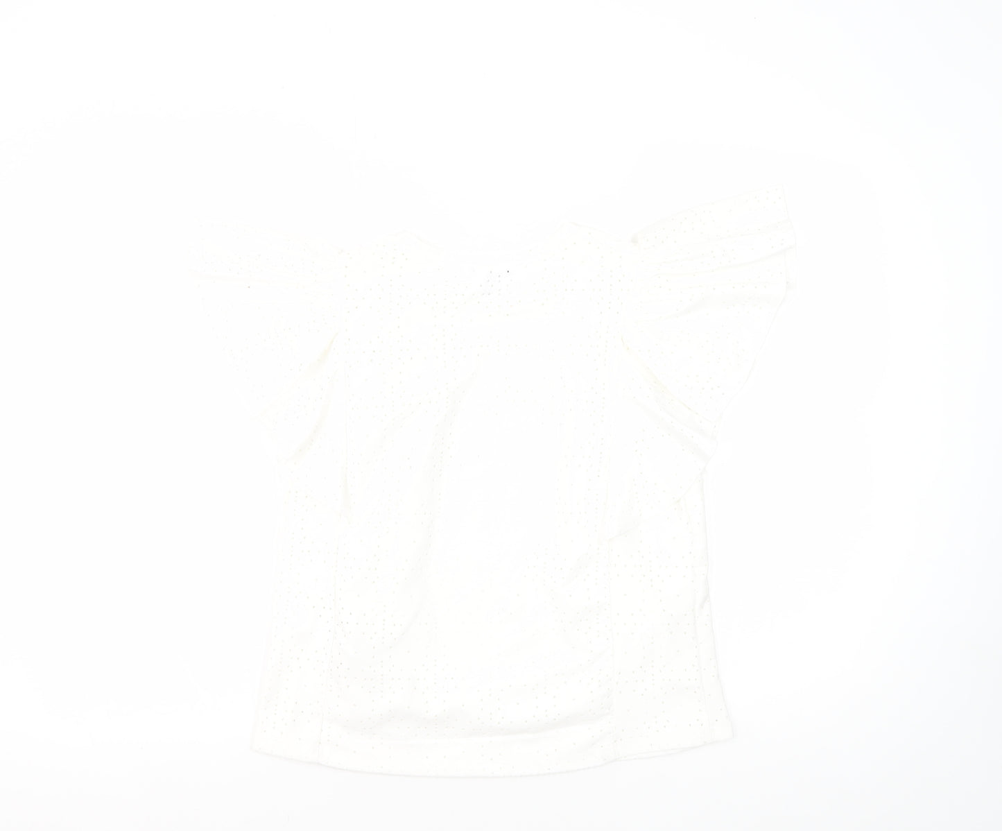 Zara Women's White Polka Dot Blouse, Size S