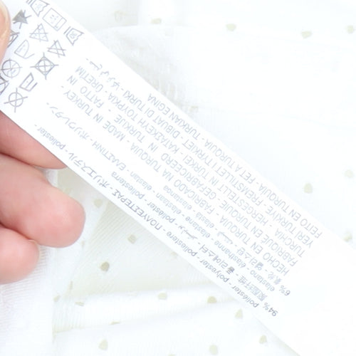 Zara Women's White Polka Dot Blouse, Size S