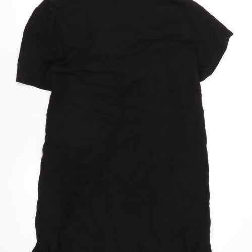 H&M Women's Black Shift Dress - L, Casual V-Neck