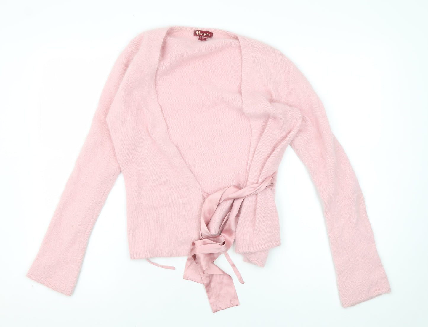 Monsoon Women's Pink Angora Wrap Jumper Size 8
